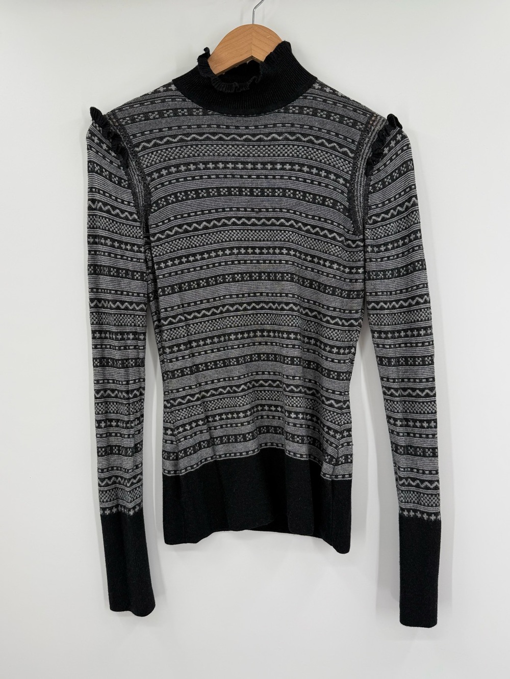 Obermeyer Charmoise Knit Turtleneck | Black Grey | Medium
